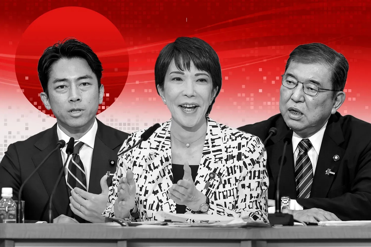 Koizumi, Takaichi, and Ishiba. This is from last year's election, but not much has really changed. (source: The Times)